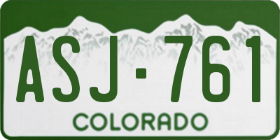 CO license plate ASJ761