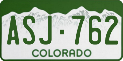 CO license plate ASJ762