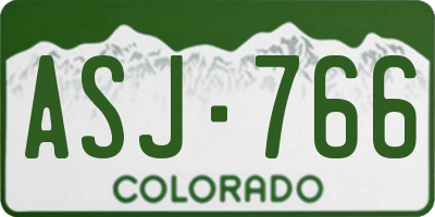 CO license plate ASJ766