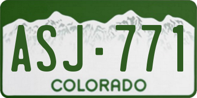 CO license plate ASJ771