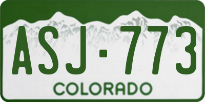 CO license plate ASJ773