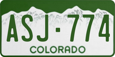 CO license plate ASJ774