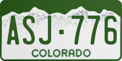 CO license plate ASJ776