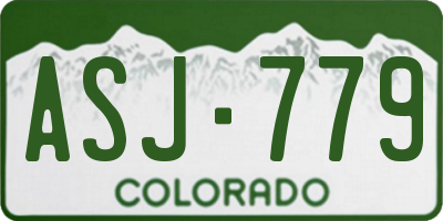 CO license plate ASJ779
