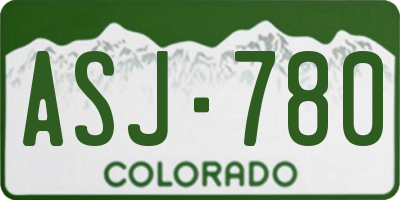CO license plate ASJ780
