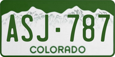 CO license plate ASJ787