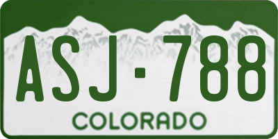 CO license plate ASJ788