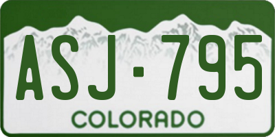 CO license plate ASJ795