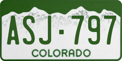 CO license plate ASJ797