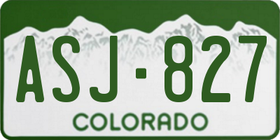CO license plate ASJ827