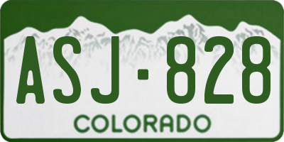 CO license plate ASJ828