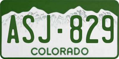 CO license plate ASJ829