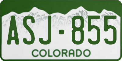 CO license plate ASJ855