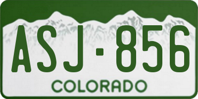 CO license plate ASJ856