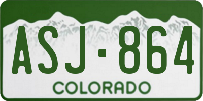 CO license plate ASJ864