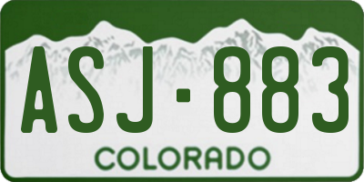 CO license plate ASJ883
