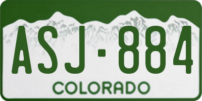 CO license plate ASJ884