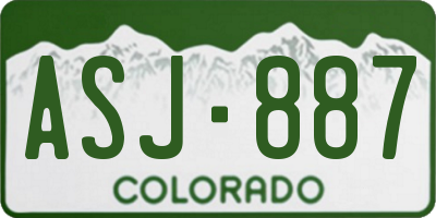 CO license plate ASJ887