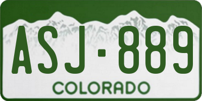 CO license plate ASJ889