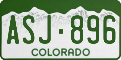 CO license plate ASJ896