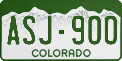 CO license plate ASJ900