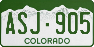 CO license plate ASJ905