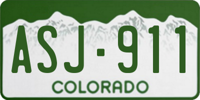 CO license plate ASJ911