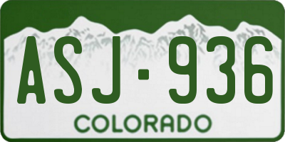 CO license plate ASJ936