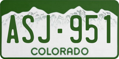 CO license plate ASJ951