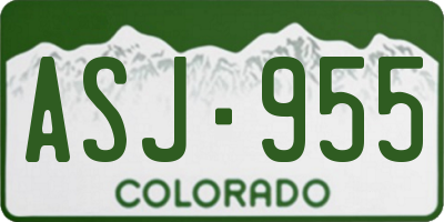 CO license plate ASJ955