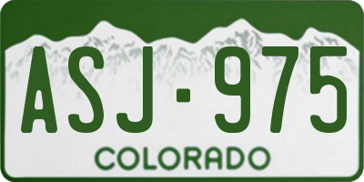 CO license plate ASJ975