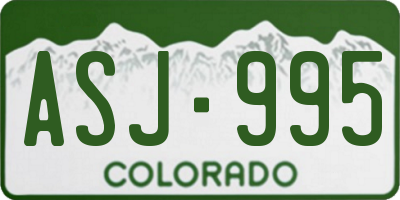 CO license plate ASJ995