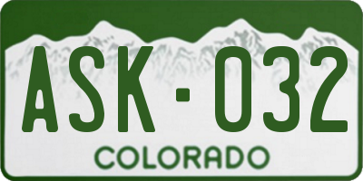 CO license plate ASK032