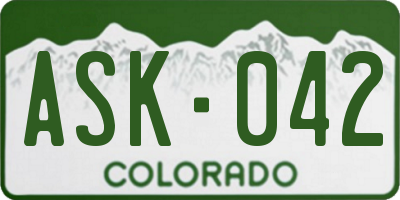 CO license plate ASK042