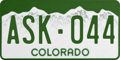 CO license plate ASK044