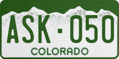 CO license plate ASK050