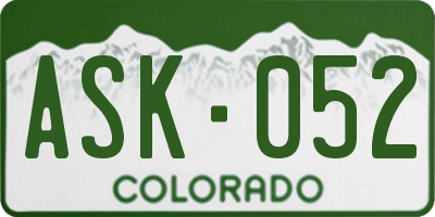 CO license plate ASK052