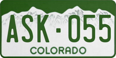 CO license plate ASK055