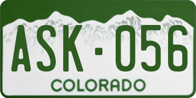 CO license plate ASK056