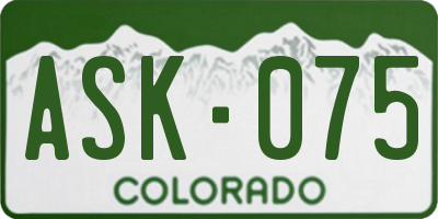 CO license plate ASK075