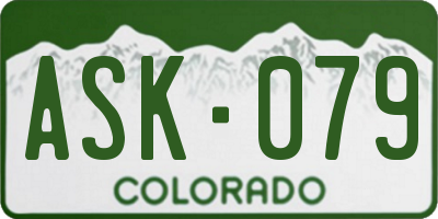 CO license plate ASK079