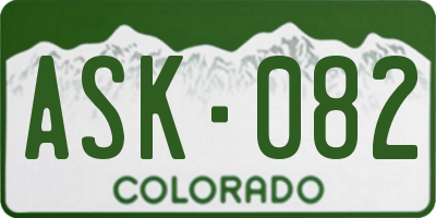 CO license plate ASK082