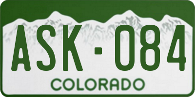 CO license plate ASK084