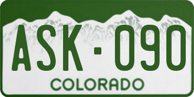 CO license plate ASK090