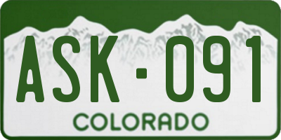 CO license plate ASK091