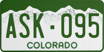 CO license plate ASK095