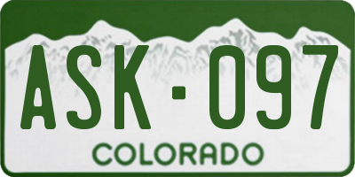 CO license plate ASK097