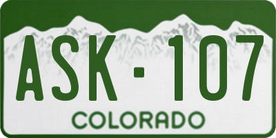 CO license plate ASK107
