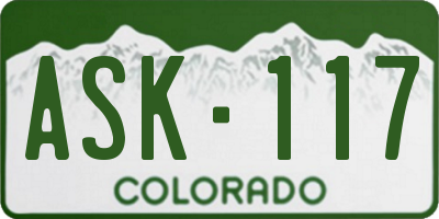 CO license plate ASK117