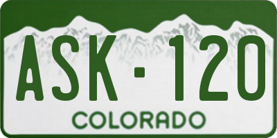 CO license plate ASK120